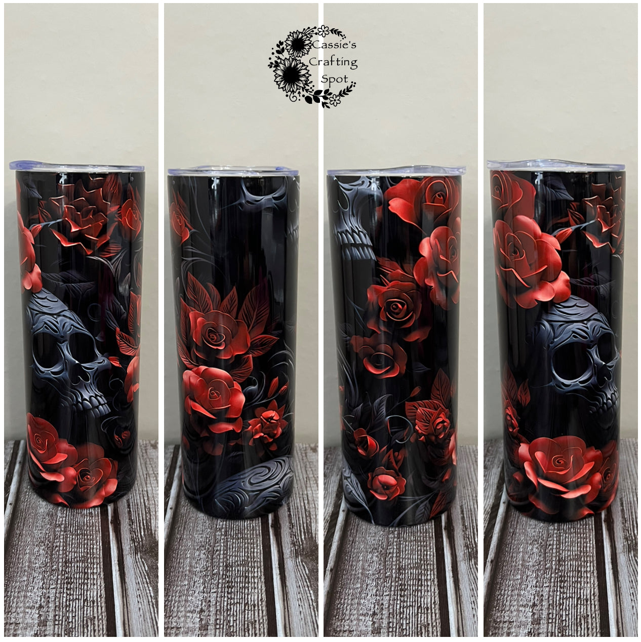 3D Skulls and Roses 20 oz Tumbler