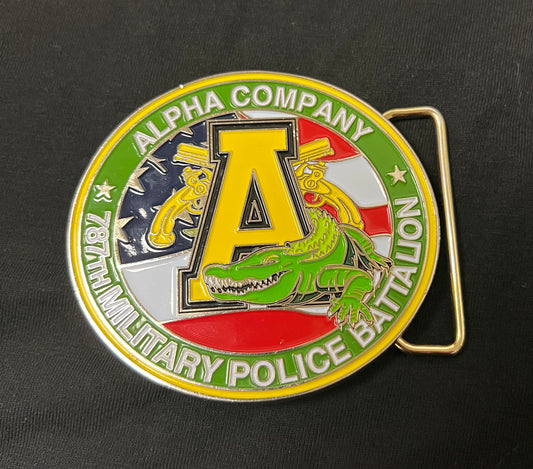 Alpha Company, 787th MP BN Belt Buckle