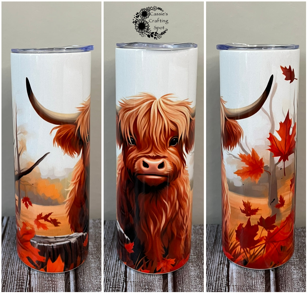 Henry, the Highland Cow, fall 20 oz tumbler