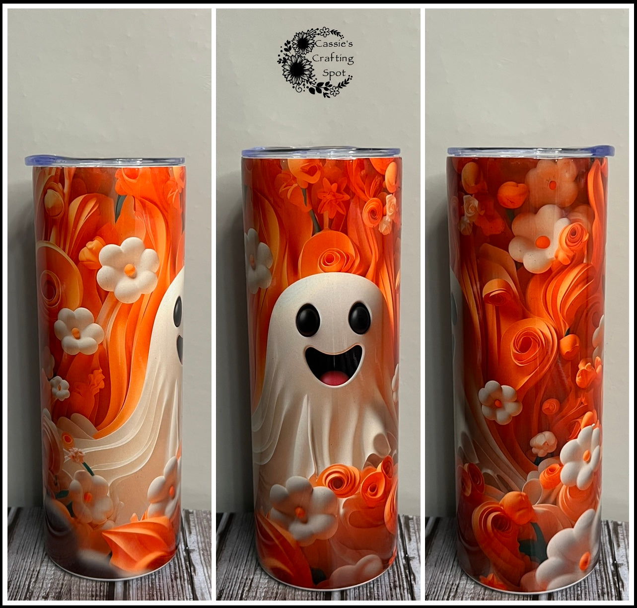 Orange Ghost Friend 20 oz tumbler