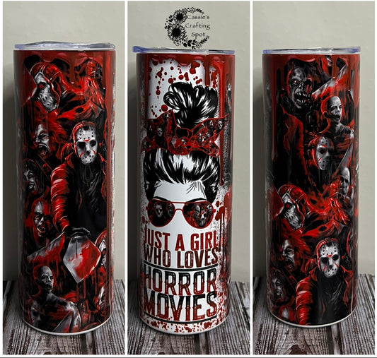 Just A Girl That Loves Horror Movies 20 oz tumbler