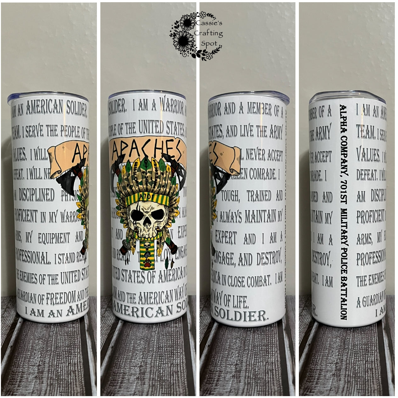 I am an American Soldier 20 oz Tumbler (Alpha 701)