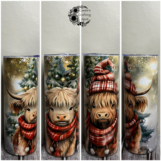 Ava and Aiden Highland Cow besties  20 oz Tumbler